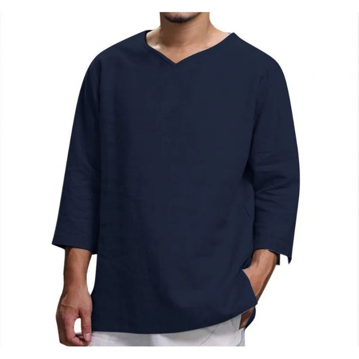 Heren Top | Oversized | Driekwart Mouw V-hals | Herfst