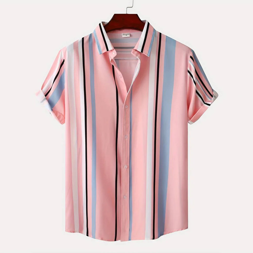Heren Shirt | Brede Strepen | Klassieke Kraag | Zomer