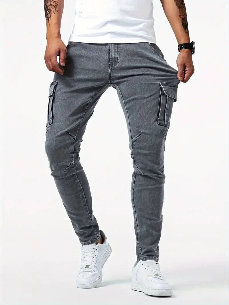 Heren Cargo Jeans | Slanke pasvorm | Meerdere zakken & Stretch | Casual stijl op straat