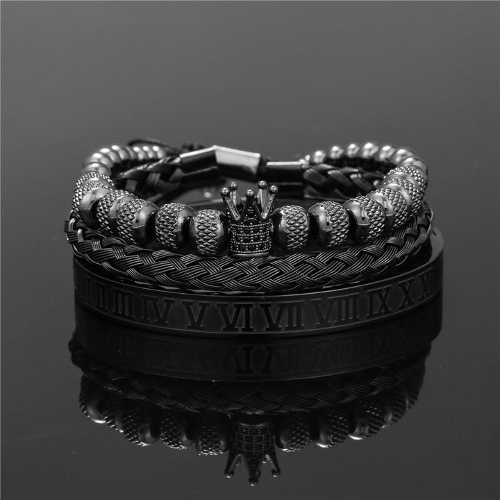 Heren Armbandenset | Kroon Design | RVS & Koper | Stijlvol Cadeau
