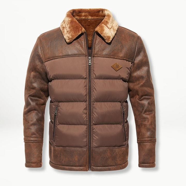 Leren premium heren jas met klassieke kraag en tijdloze stijl | Julian