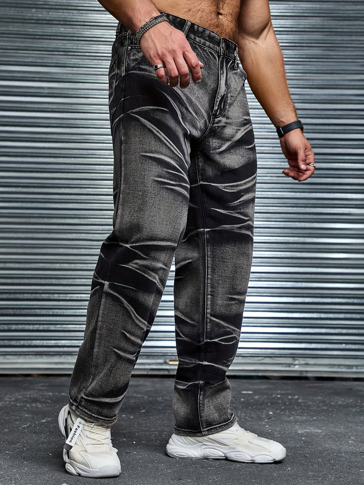 Heren Jeans | Tie-Dye Print | Met Zakken | Casual Katoenmix | Grote Maten
