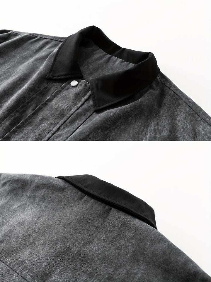 Heren Jas | Oversized | Borstzakken Met Kraag | Lente