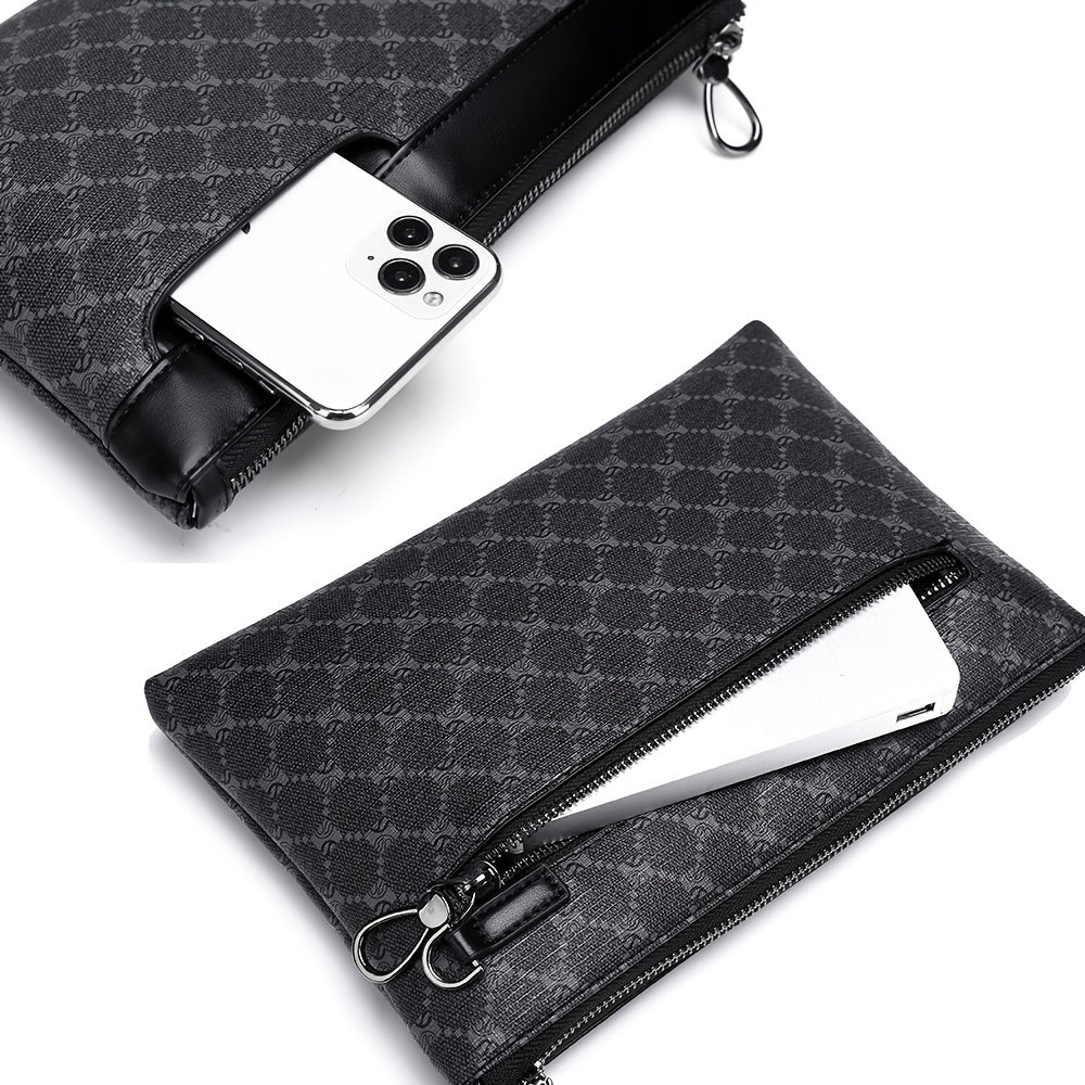 Heren Clutch | PU Leer | Compact & Modieus | Zwart handtas