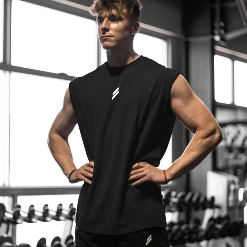 Heren Sport top | Mouwloze Top | Ronde Hals | Sportief