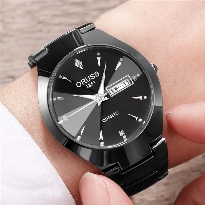 Heren Horloge | Roségouden Quartz Design | Dubbele Kalender | Legering Band