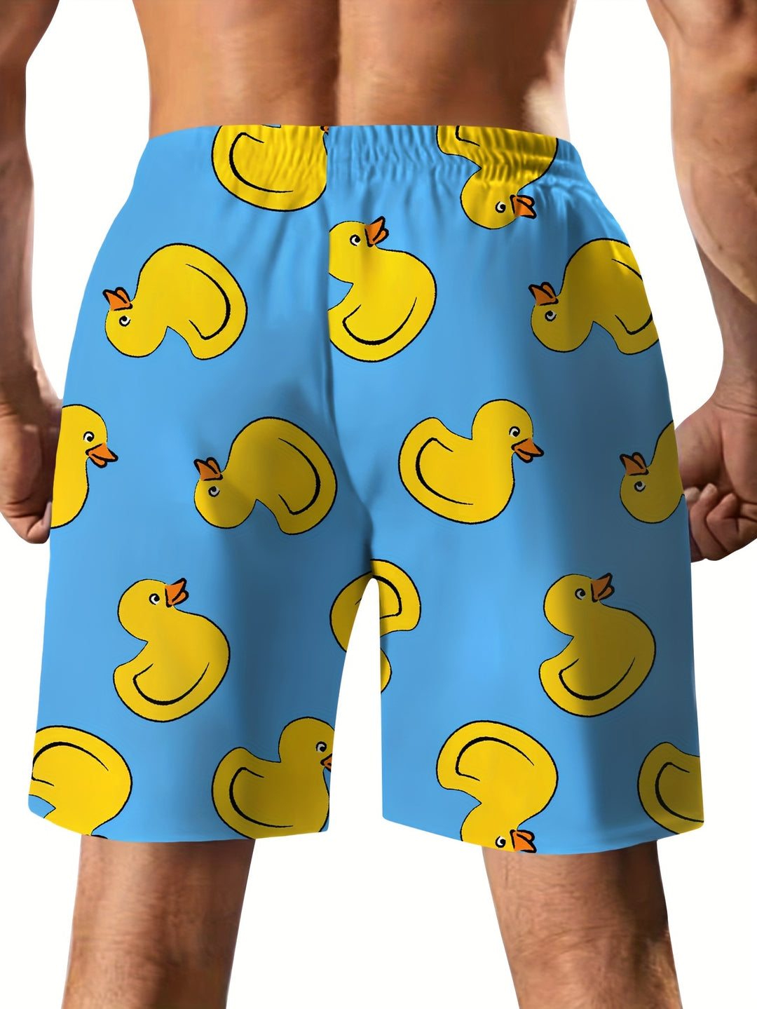 Heren Shorts | Digitale Eenden Cartoon Print | Casual & Creatief | Met Trekkoord en Zakken
