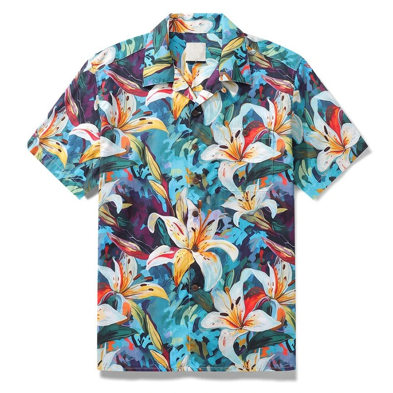 Heren Shirt | Korte Mouw | Tropisch Design | Zomer