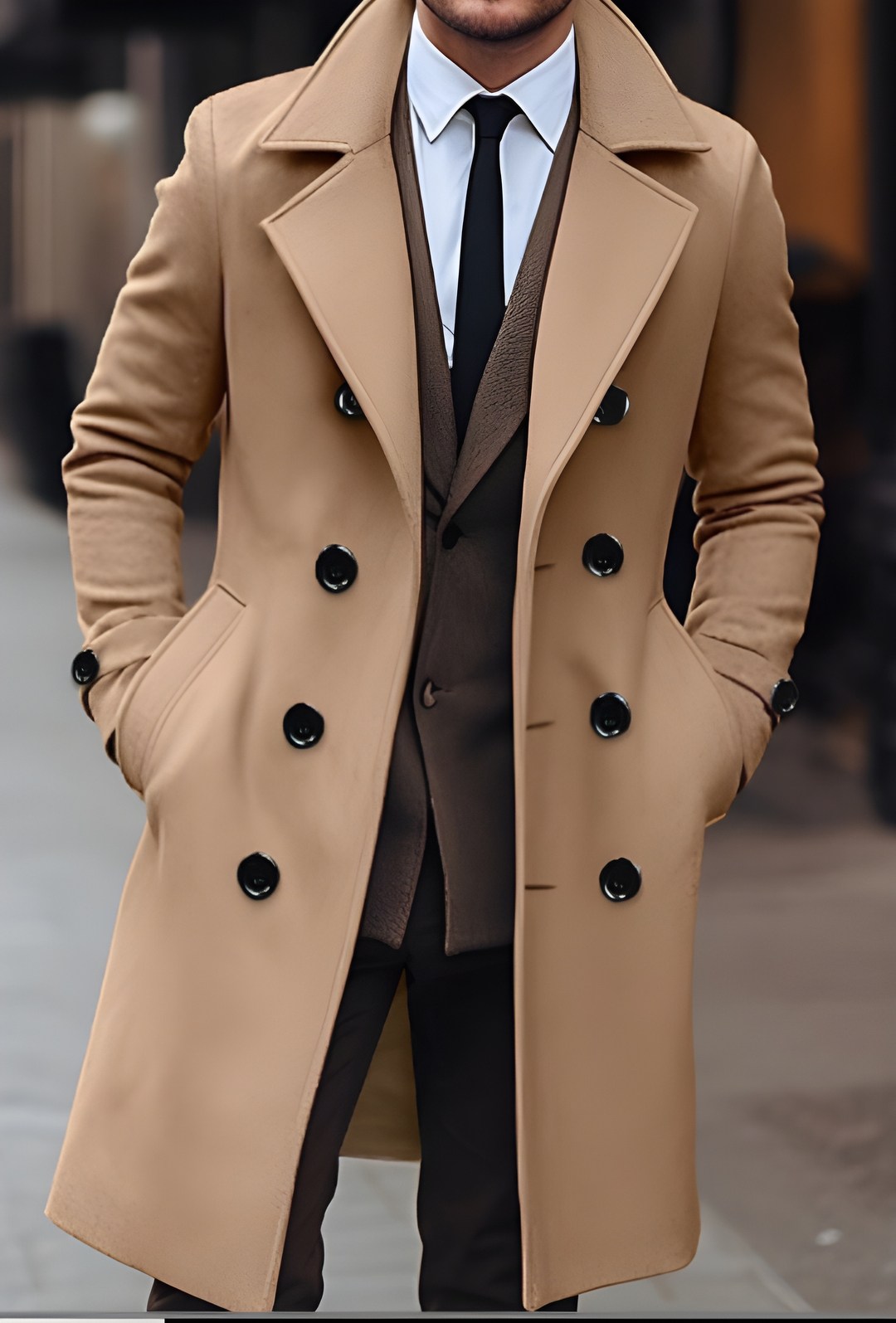 Winterjas Heren | Slim Fit Double Breasted Jas | Klassieke Look