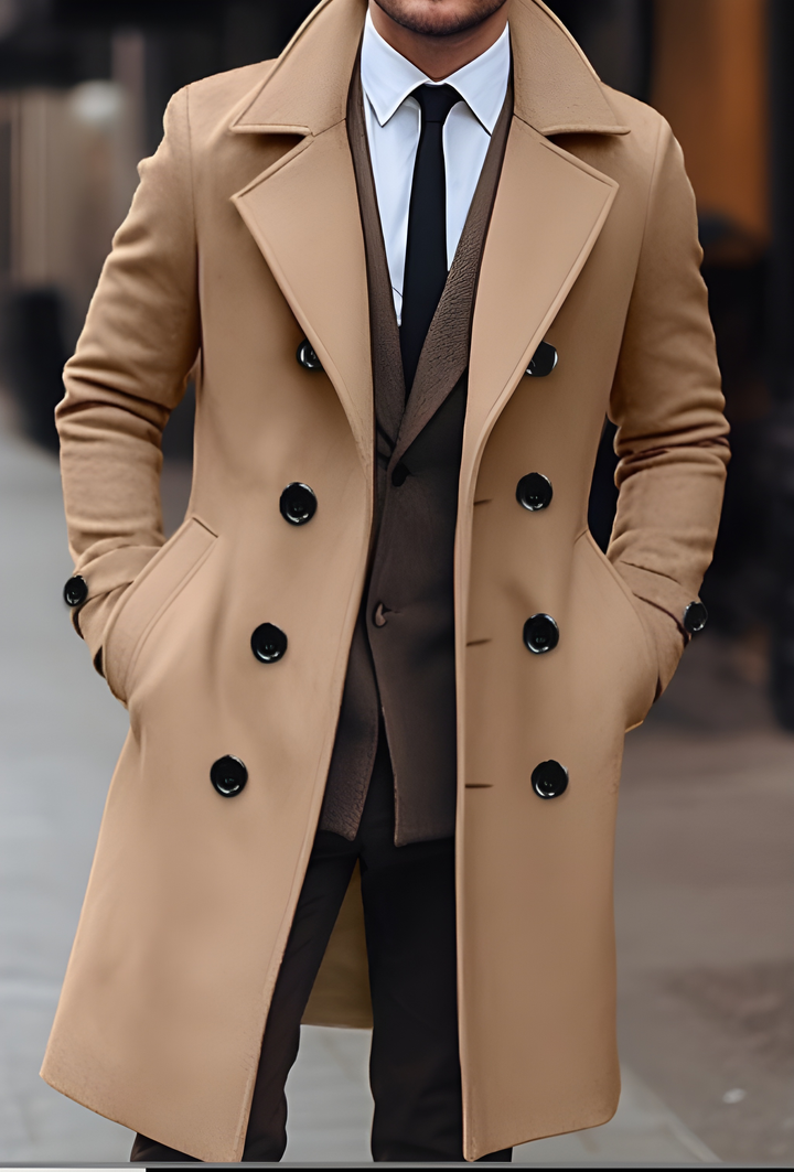 Winterjas Heren | Slim Fit Double Breasted Jas | Klassieke Look