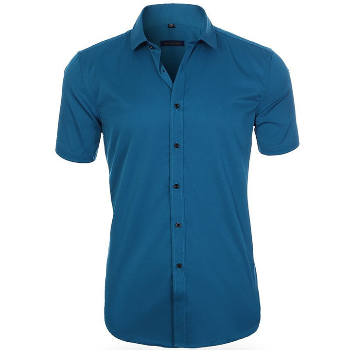 Heren Overhemd | Slim Fit | Effen Design & Contrasterende Knopen