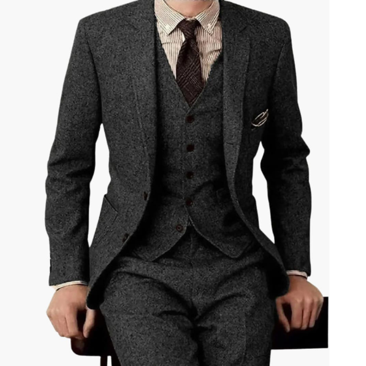 Herenpak | 3-Delige Slim Fit Set | Klassiek Kleding met Reverskraag