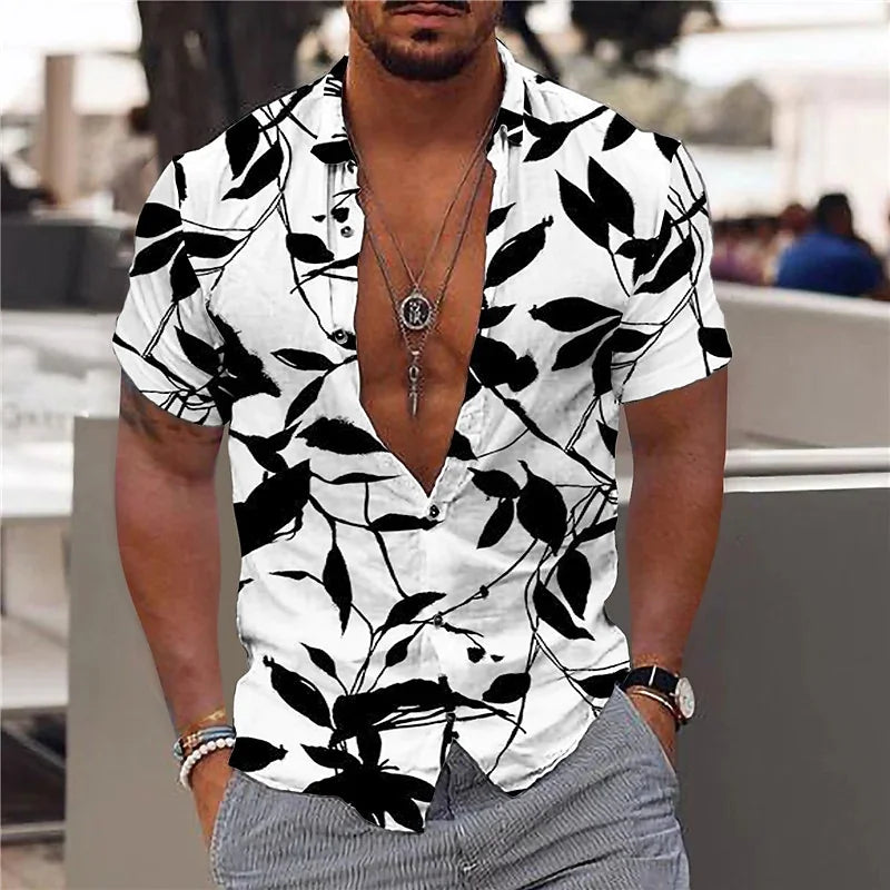 Heren Shirt | Korte Mouw | Tropical Print | Zomer