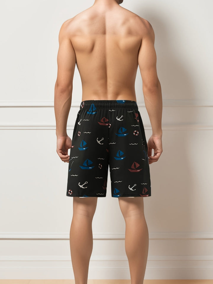 Heren Boardshort | Geometrisch Patroon | Comfort Fit | Polyester Weefsel