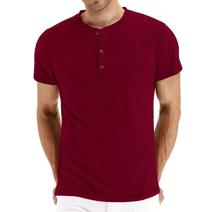 Heren Henley T-shirt | Ronde Hals met Knopen | Regular Fit & Casual Stijl | Katoenmix
