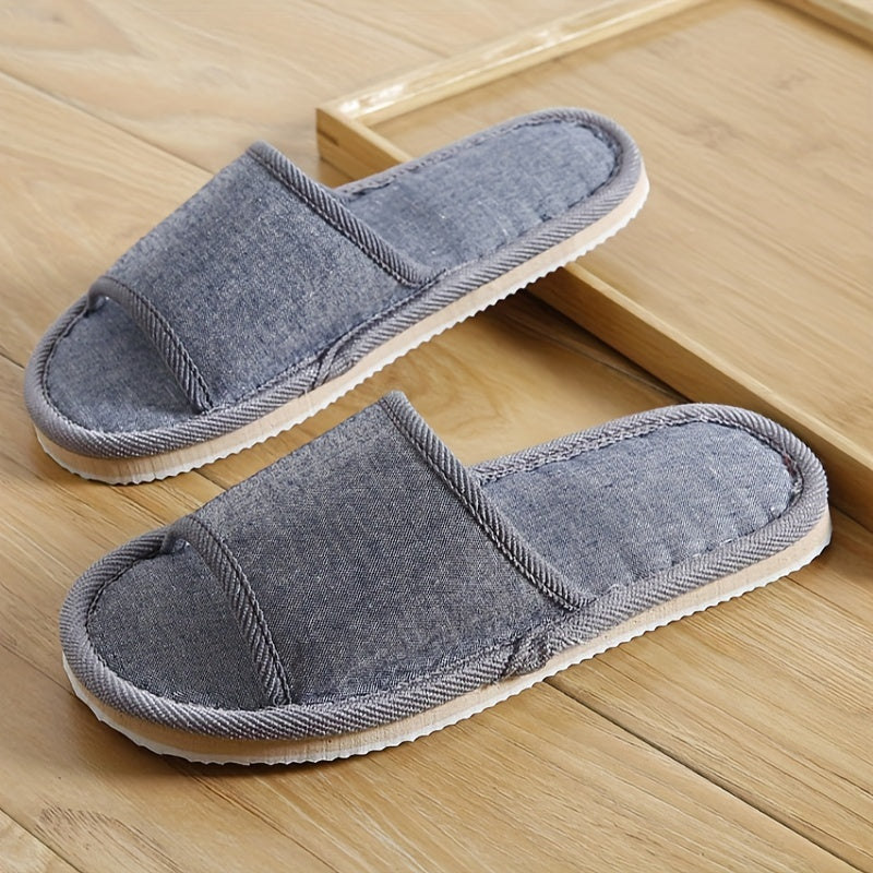 Heren Pantoffels | Comfortabel & Ademend | Voor Binnen | Linnen & EVA