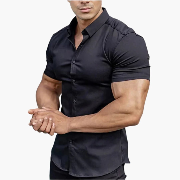 Heren Overhemd | Slim Fit | Korte Mouwen | Knoopsluiting