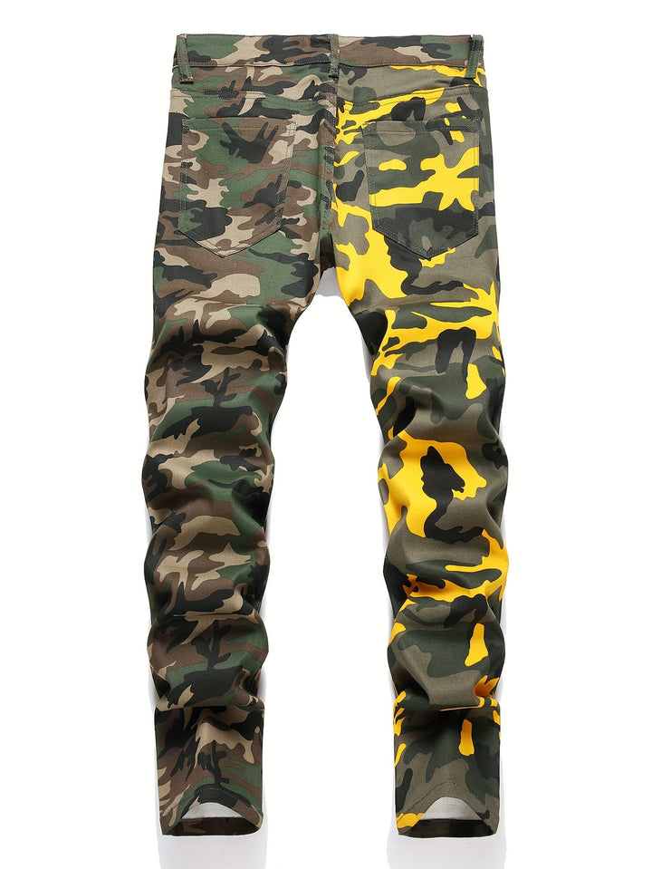 Heren Camouflage Broek | Strakke pasvorm | Gewassen Look | Alle Seizoenen