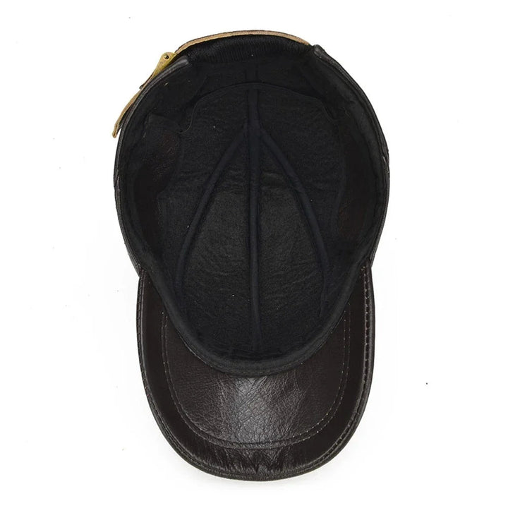 Heren Pet | Echt Leder | Met Oorkleppen & Verstelbare Strap | Winddicht