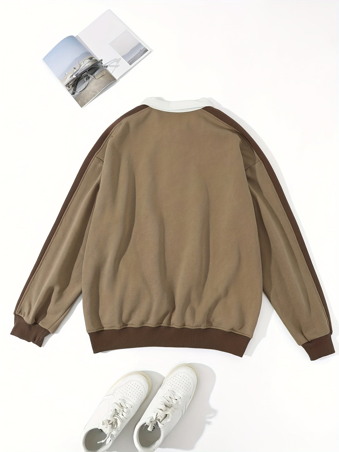 Heren Sweatshirt | Kleurblokken & Ritssluiting | Warm & Comfortabel | Herfst/Winter