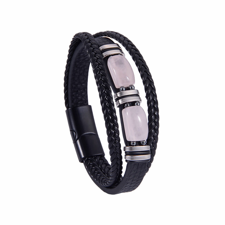 Heren Armband | 2-delig Tijgeroog & Gevlochten Design | Stoer & Stijlvol