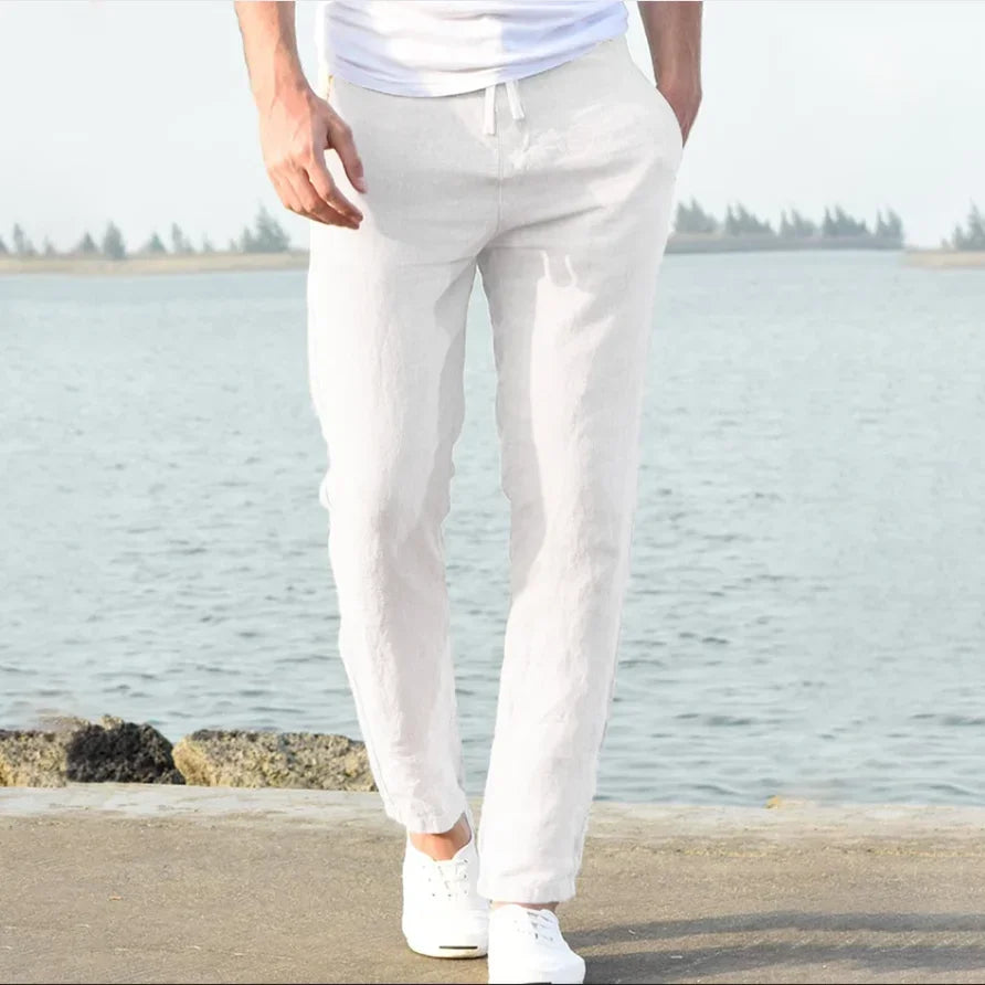 Heren Broek | Tapered | Elastische Taille Trekkoord | Zomer