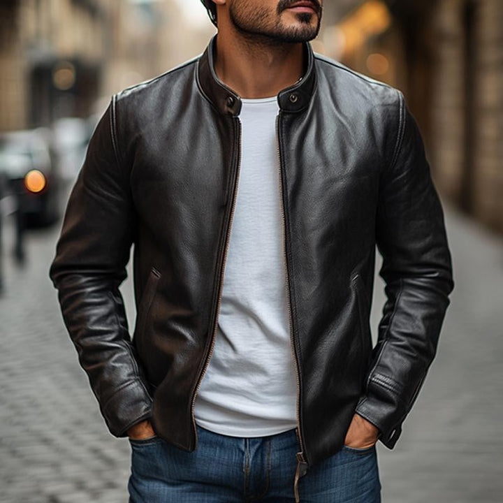 Jas Heren | Urban Tussenjas met Col Kraag | Faux Leather