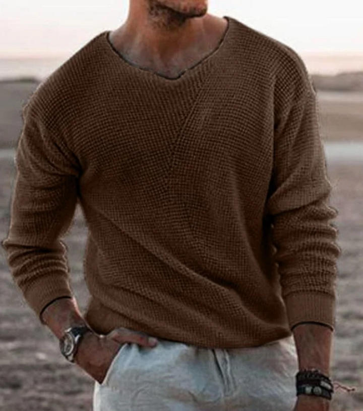 Truien Heren | Gebreide V-Hals Sweater Heren | Casual