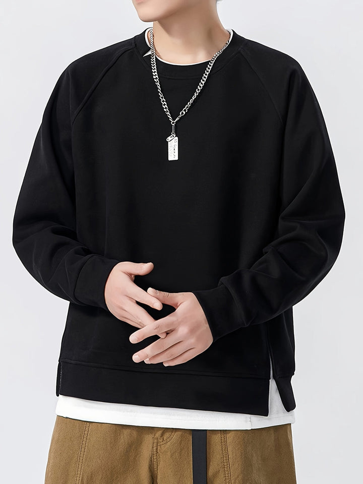 Heren sweatshirt | Ronde Hals | Stijlvolle Print | Lange Mouwen