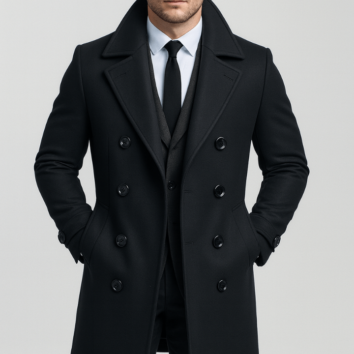 Winterjas Heren | Slim Fit Double Breasted Jas | Klassieke Look