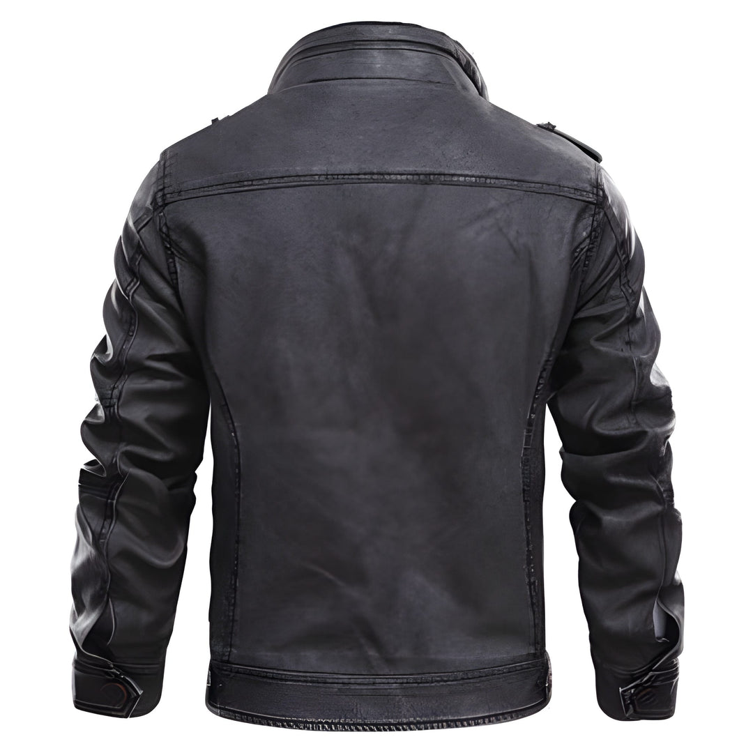 Winterjas Heren | PU Leren Biker Jas | Vintage Look