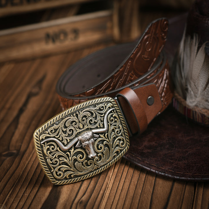 Heren Riem | Western Stijl | Vegan Leder & Duurzame Gesp | Veelzijdig Design