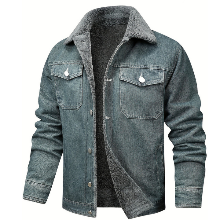 Winterjas Heren | Vintage Denim Jas | Warm & Casual