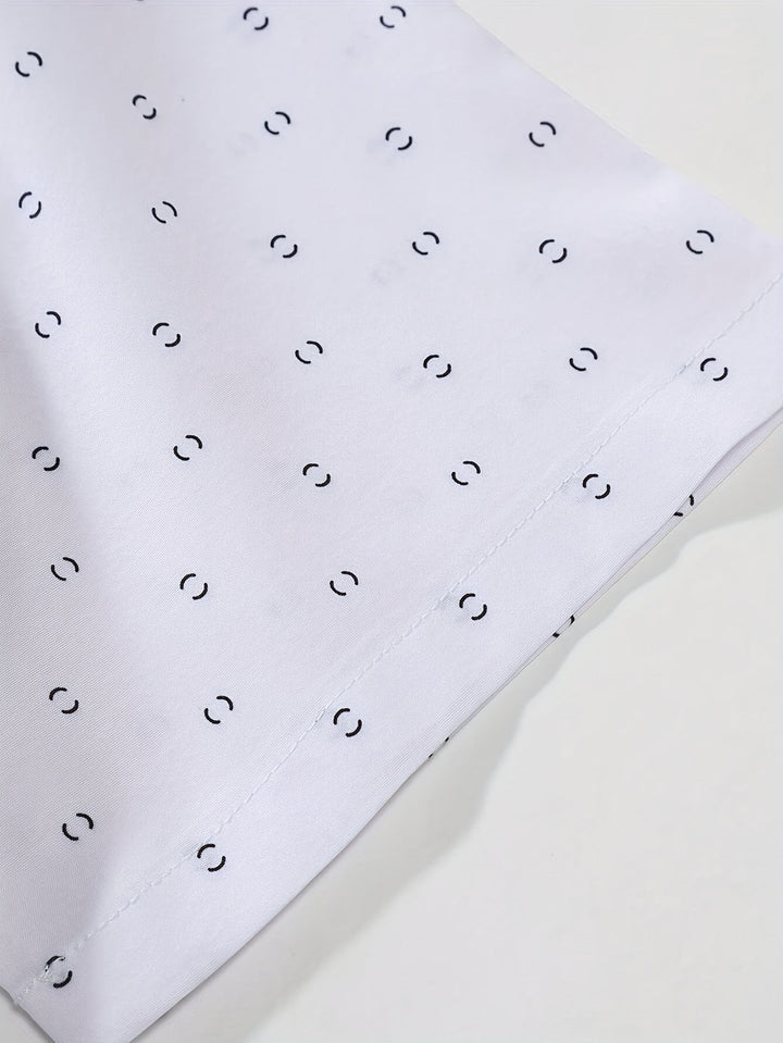 Heren Overhemd | Stippenprint & Comfortabel | Lange Mouw & Casual Stijl