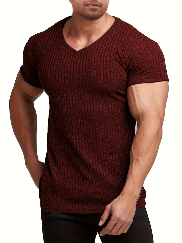 Heren Overhemd | Stevig & Casual | V-hals | Korte Mouwen | Zomer