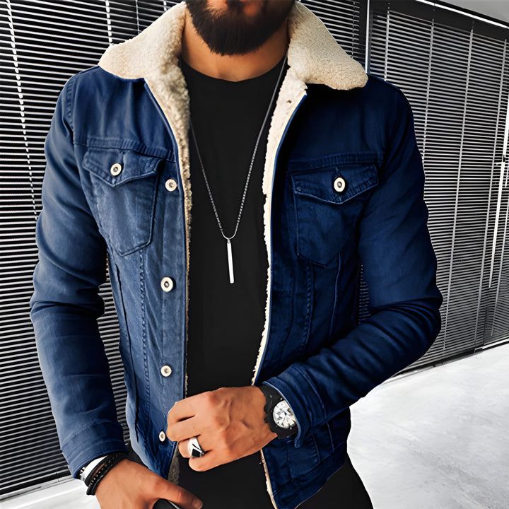 Winterjas Heren | Warm & Casual met Borstzakken | Denim Jas