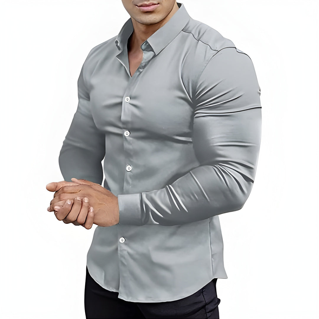 Heren Overhemd | Slim Fit | Effen & Subtiele Glans | Formeel & Casual