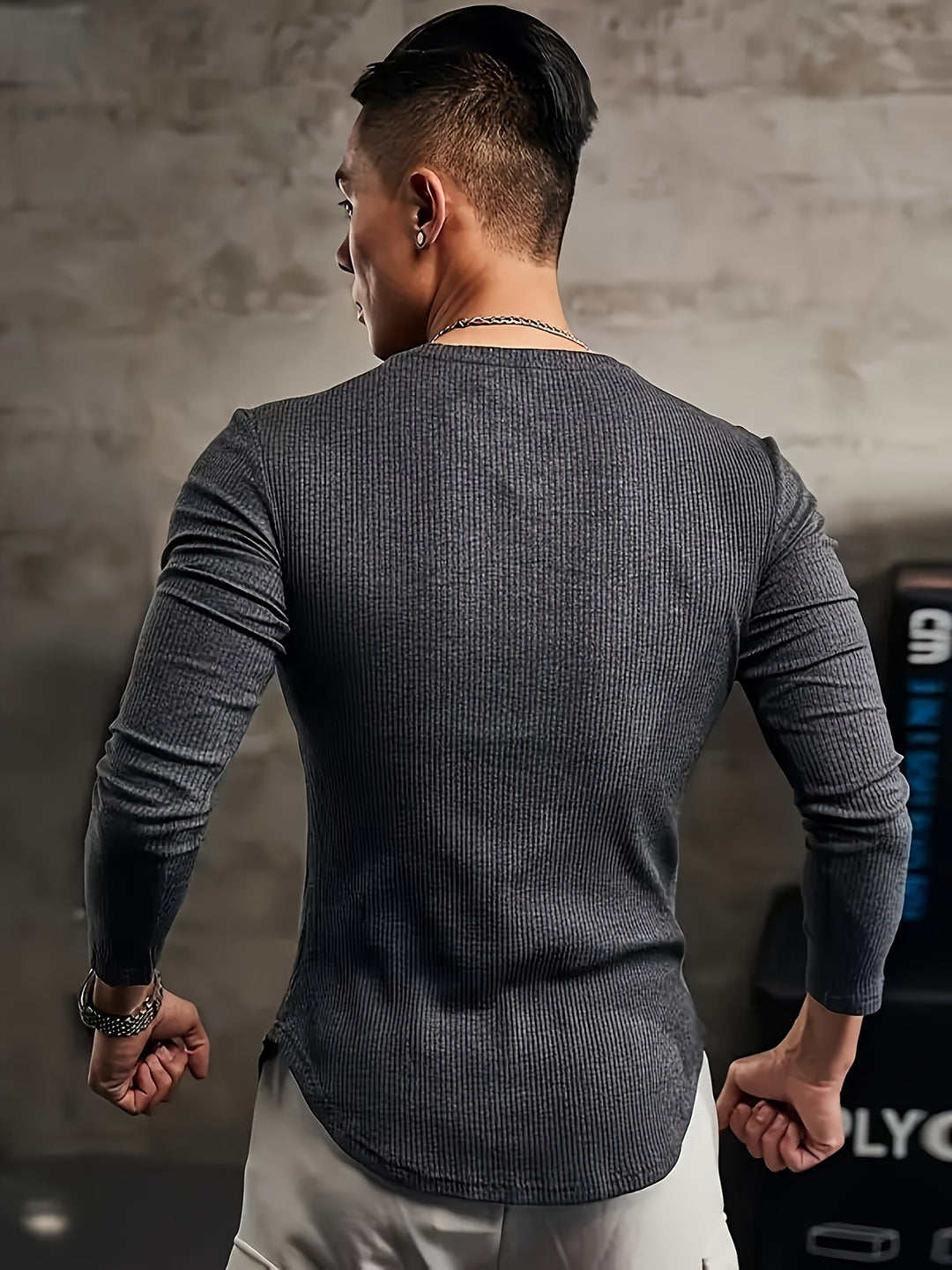Heren T-shirt | V-hals & Lange Mouwen | Hoge Stretch & Comfort | Casual