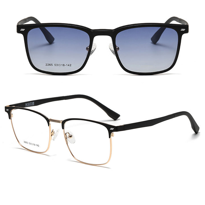 Heren Zonnebril | Roestvrijstalen Vierkant Frame | Gepolariseerde TAC Lenzen | Elegant & Duurzaam