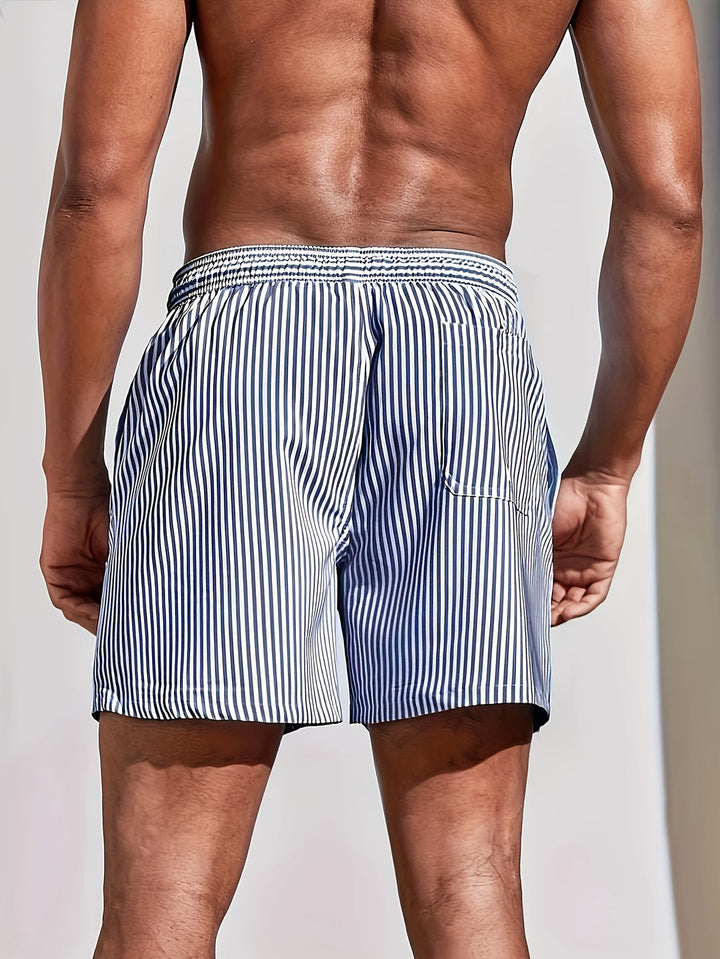 Heren Zwemshort | Gestreept Design | Sneldrogend & Met Zakken | Zomer Surfshort