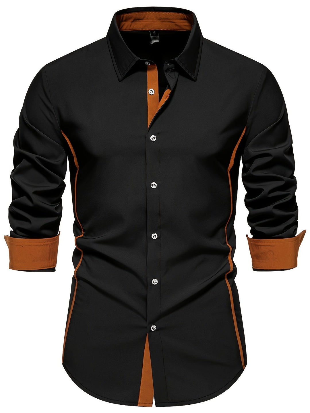Heren Overhemd | Slim Fit | Contrasterende Details & Lange Mouwen