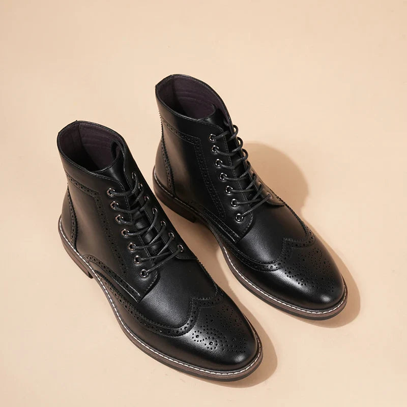 Heren | Laarzen | Italiaans Design | Hoog Model & Vetersluiting