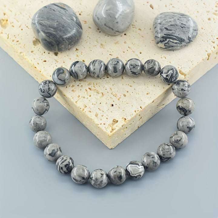 Herenarmband | Natuurlijke Leisteen | Boho Stijl & Bestendig tegen vervaging | Natuursteen