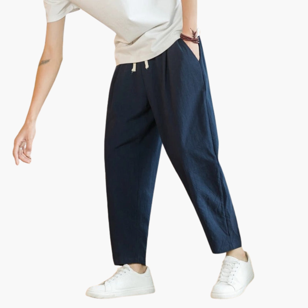 Heren Broek | Wijde Pijpen | Trekkoord | Zomer