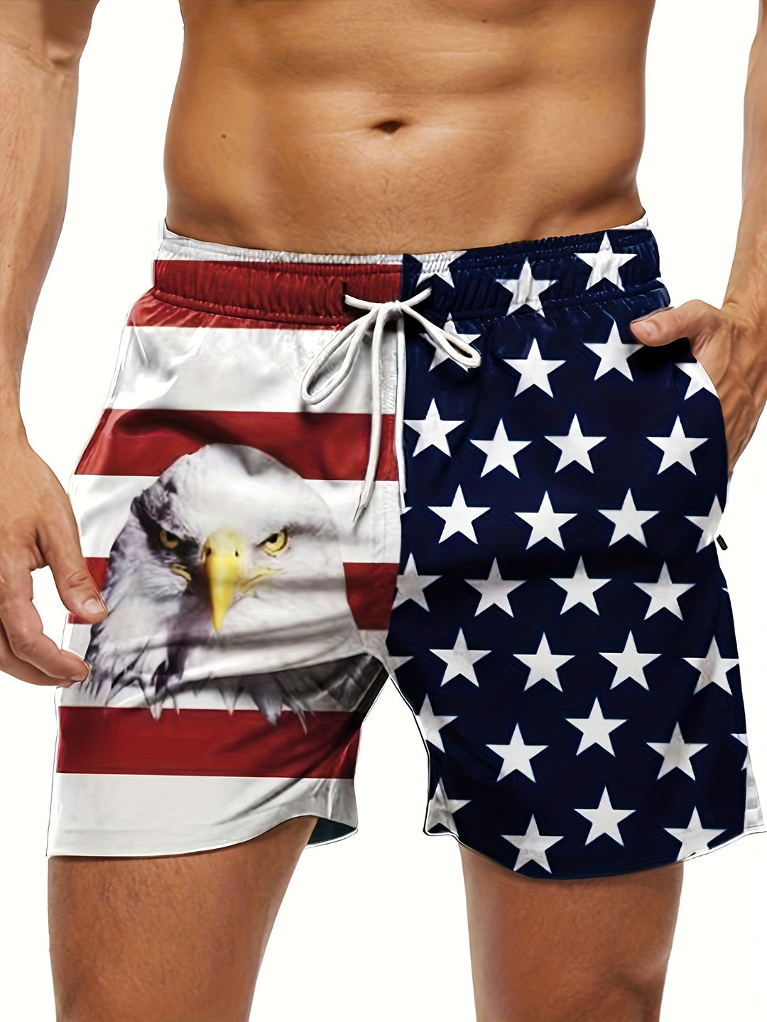 Heren Strandshort | Vlagpatroon | Elastische Taille Met Trekkoord | Comfortabel Zomerdesign