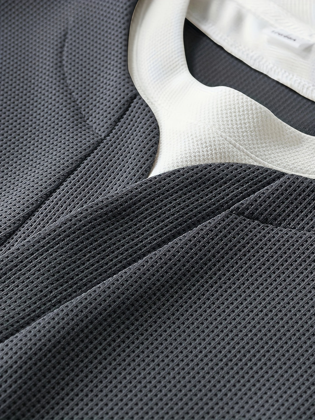 Waffle Trui Voor Heren | Casual Lange Mouw | Gevormde V-hals & Stretchy Stof