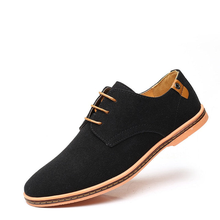 Heren Oxford Schoenen | Suède Look | Stijlvol & Comfortabel | Vetersluiting & Gripzool