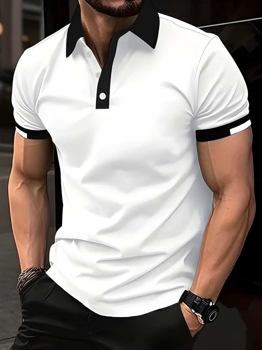 Heren Golf Polo | 3D Print | Sportief & Ademend | Lichtgewicht