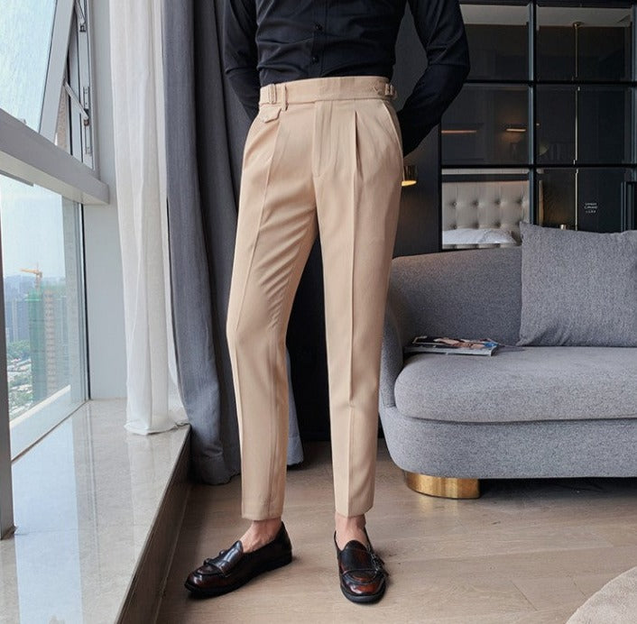 Heren Pantalon | Slim Fit | Smart Casual Engelse Stijl | Effen en Recht Model