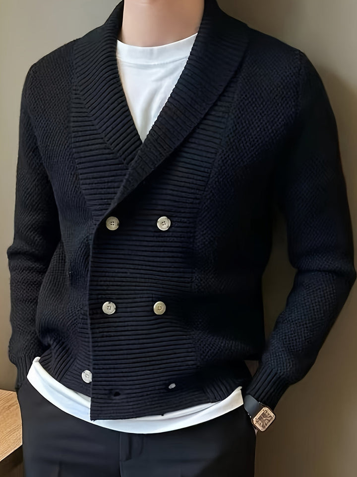 Vest Heren | Gebreid & Warm | Sjaalkraag & Lange Mouwen